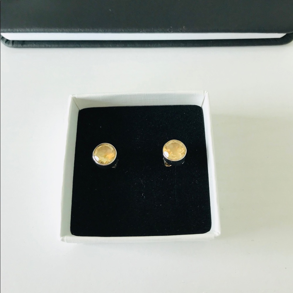 🌟sale⚡️Citrine round silver studs 8mm